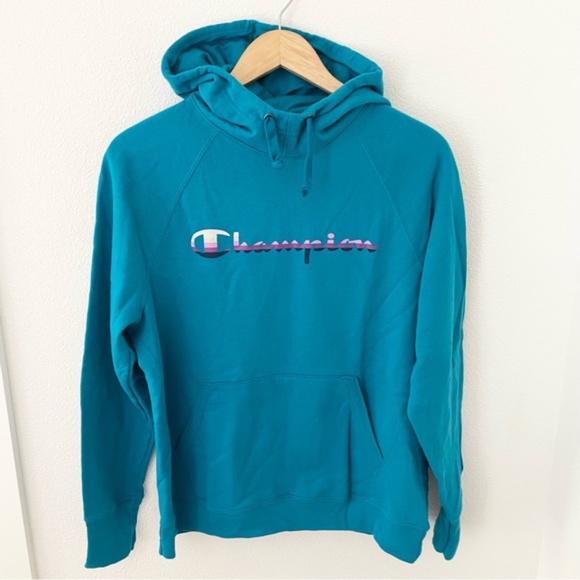 Champion Powerblend Teal Ombre Hoody Women’s Large - Picture 1 of 6